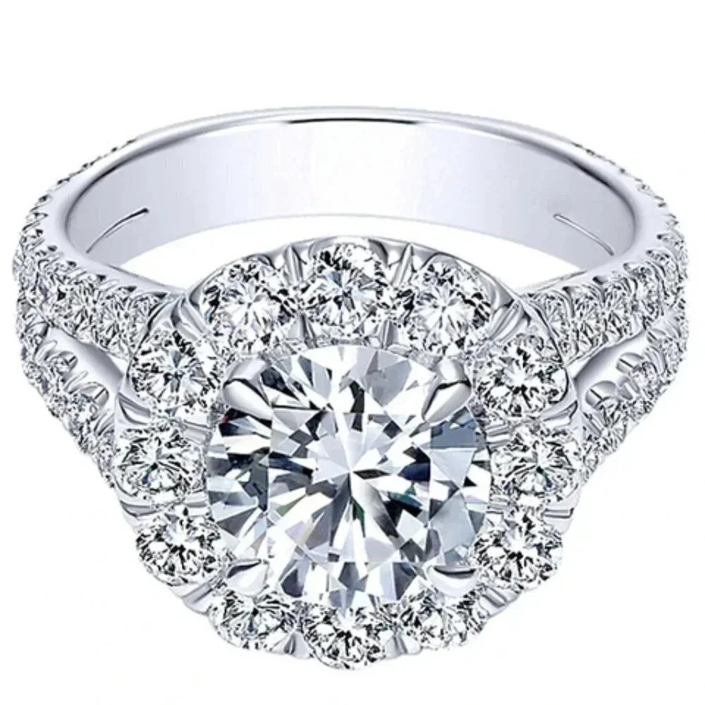 💞Engagement Double Layer Round CZ Bridal Wedding Ring for Women, UNVN12291